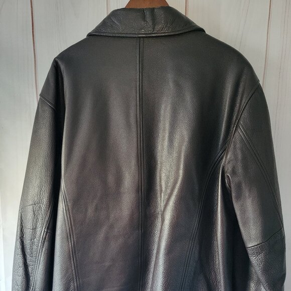 Perry Ellis Men’s XL Classic Soft Leather Jacket, Brown, Lined, Adjustable Cuff - Picture 6 of 13